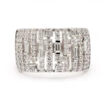 18K Solid Gold Baguette Lab Grown Diamond 0.68 Carat Cocktail Ring - Image 3