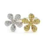 18K Solid Gold Round Natural Yellow Diamond 0.84 Carat Cocktail Ring - Image 3