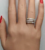 18K Solid Gold Radiant Lab Grown Yellow Diamond 0.66 Carat Cocktail Ring - Image 5