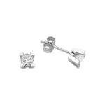 18K Solid Gold Lab Grown Diamond Solitaire Stud Earrings - Image 9