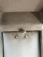 18K Solid Gold Lab Grown Diamond Solitaire Stud Earrings - Image 4