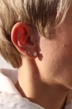 18K Solid Gold 8 Prong Lab Grown Diamond Solitaire Stud Earrings - Image 5