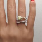 18K Solid Gold Pear Lab Grown Yellow Diamond 0.75 Carat Cocktail Ring - Image 5