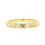 18K Solid Gold Cushion Natural Yellow Diamond 0.90 Carat Cocktail Band - Image 3