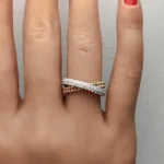 18K Solid Gold Round Natural Diamond 0.50 Carat Cocktail Band - Image 5