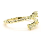 18K Solid Gold Round Natural Yellow Diamond 0.39 Carat Cocktail Band - Image 4
