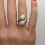 18K Solid Gold Round Natural Yellow Diamond 0.62 Carat Cocktail Ring - Image 5