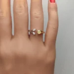 18K Solid Gold Cushion Lab Grown Yellow Diamond 0.60 Carat Cocktail Ring - Image 5