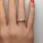 18K Solid Gold Emerald Lab Grown Diamond 0.73 Carat Cocktail Band - Image 5