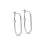 18K Solid Gold Lab Grown Diamond Lumiere Hook Hoop Earrings - Image 2