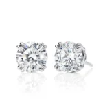 18K Solid Gold 8 Prong Lab Grown Diamond Solitaire Stud Earrings