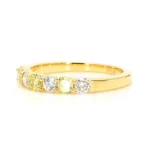 18K Solid Gold Cushion Natural Yellow Diamond 0.90 Carat Cocktail Band - Image 2