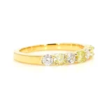18K Solid Gold Cushion Natural Yellow Diamond 0.90 Carat Cocktail Band - Image 4