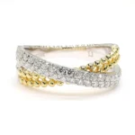 18K Solid Gold Round Natural Diamond 0.50 Carat Cocktail Band - Image 3