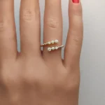 18K Solid Gold Round Natural Yellow Diamond 0.39 Carat Cocktail Band - Image 5