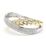 18K Solid Gold Round Natural Diamond 0.52 Carat Cocktail Band - Image 2