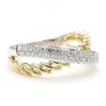 18K Solid Gold Round Natural Diamond 0.52 Carat Cocktail Band - Image 4