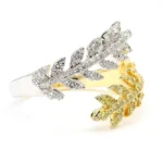18K Solid Gold Round Lab Grown Yellow Diamond 0.65 Carat Cocktail Ring - Image 4