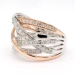 18K Solid Gold Round Lab Grown Diamond 0.81 Carat Cocktail Ring - Image 2