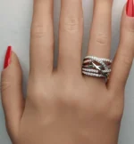 18K Solid Gold Round Lab Grown Diamond 0.81 Carat Cocktail Ring - Image 5