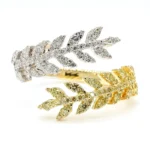 18K Solid Gold Round Lab Grown Yellow Diamond 0.65 Carat Cocktail Ring - Image 3