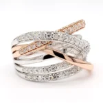 18K Solid Gold Round Lab Grown Diamond 0.81 Carat Cocktail Ring - Image 4