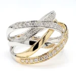 18K Solid Gold Round Lab Grown Diamond 0.61 Carat Cocktail Ring - Image 4