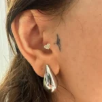 18K Solid Gold Lab Grown Diamond Love Piercing | Heart Stud Earring