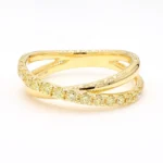 18K Solid Gold Round Natural Yellow Diamond 0.47 Carat Cocktail Band - Image 3