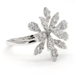 18K Solid Gold Round Lab Grown Diamond 0.78 Carat Cocktail Ring - Image 4