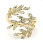18K Solid Gold Round Lab Grown Diamond 0.82 Carat Cocktail Ring