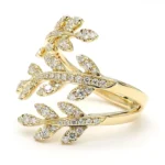 18K Solid Gold Round Lab Grown Diamond 0.82 Carat Cocktail Ring - Image 2