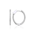 18K Solid Gold & Lab Grown Diamond Dainty Lightweight Huggie Hoop Earrings
