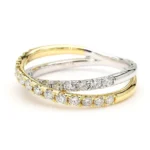 18K Solid Gold Round Natural Diamond 0.69 Carat Cocktail Band - Image 2