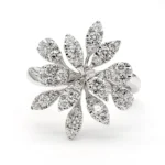 18K Solid Gold Round Lab Grown Diamond 0.78 Carat Cocktail Ring