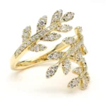 18K Solid Gold Round Lab Grown Diamond 0.82 Carat Cocktail Ring - Image 4