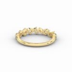 18K Solid Gold Natural Diamond Multi-Shape Half Eternity Band – Unique Cluster Wedding Ring - Image 2