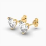 18K Solid Gold Lab Grown Diamond Heart Cut Solitaire Stud Earrings – Perfect Gift for Her - Image 4