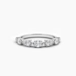 18K Solid Gold Lab Grown Diamond Oval & Pear Cut Wedding Band – Stackable Anniversary Ring for Women - Image 5