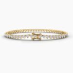 18K Solid Gold Natural Diamond Heart Cut Tennis Bracelet – Perfect Wedding or Christmas Gift