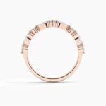 18K Solid Gold Natural Diamond Curved Wedding Band – Matching Stackable Promise Ring for Women - Image 6