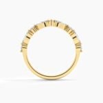 18K Solid Gold Natural Diamond Curved Wedding Band – Matching Stackable Promise Ring for Women - Image 4