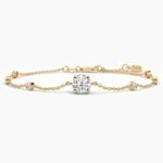 18K Solid Gold 1 Ct Lab Grown Diamond Layering Bracelet