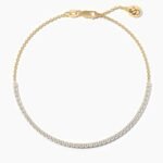 18K Solid Gold Natural Diamond Tennis Bracelet – Dainty & Stackable - Image 3