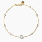 18K Solid Gold Lab Grown Emerald Cut Diamond Bracelet - Image 4