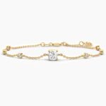 18k Solid Gold Cushion cut Natural Diamond By the yard Bracelet