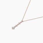 18k Solid Gold Classic Natural Diamond Lariat Necklace - Image 6