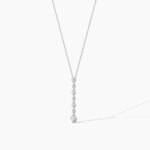 18k Solid Gold Classic Natural Diamond Lariat Necklace - Image 2