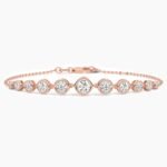14K Solid Gold Lab Grown Diamond Bracelet | 9 Graduated Diamonds Bezel Set - Image 8