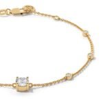 18k Solid Gold Cushion cut Lab Grown Diamond Yard Bracelet - Image 3